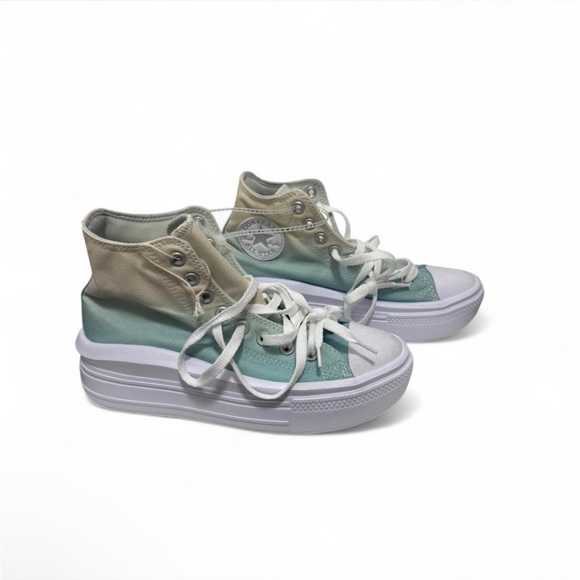 Converse Women's High-Top Sneakers in Mint and Cream - Picture 3 of 8